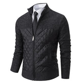 Men's Sweater Coat, Colored Zip-Up Stand-Up Collar Sweater